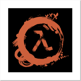 Half Life logo grunge Posters and Art